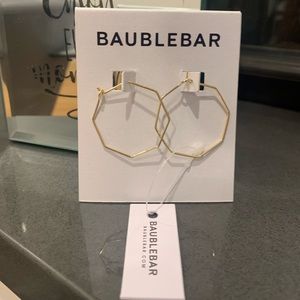 Hexagon hoop earring by BaubleBar